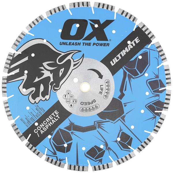 Ultimate Concrete/Asphalt 24'' Diamond Blade 12mm with 15mm undercut Segment - 1" bore